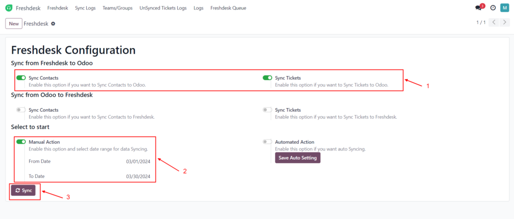 Freshdesk Menu