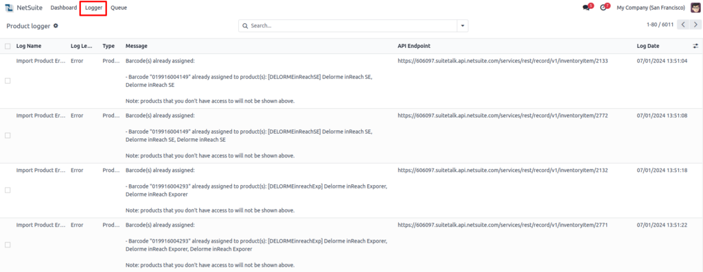 Odoo - Product logger